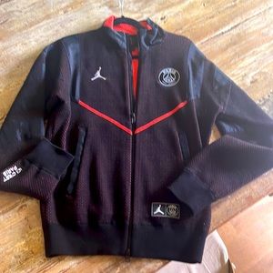 Air Jordan Saint Germain Paris zippered jacket. Never worn XS black and orange